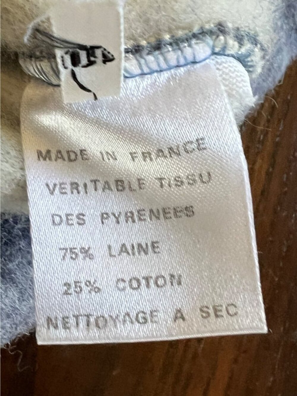 Vintage French Blue Wool Overcoat Cape Cloak Laine 40 8/M - Picture 8 of 11